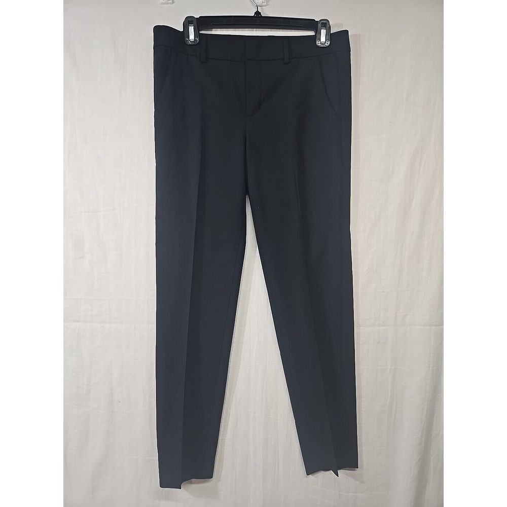 Vince Wool Spandex Cropped Ankle Women's 6 Dress Pants Solid‎ Black Skinny Fit